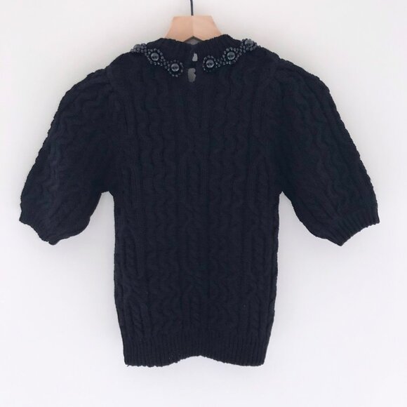 NWT ZARA Beaded Cable Knit Sweater - Picture 3 of 4